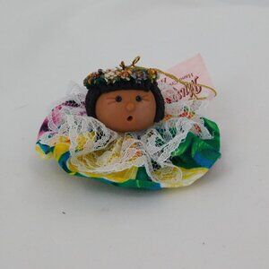 Musical Wahine Hand Crafted Christmas Ornament Hawaii Tropical Treasures Musical